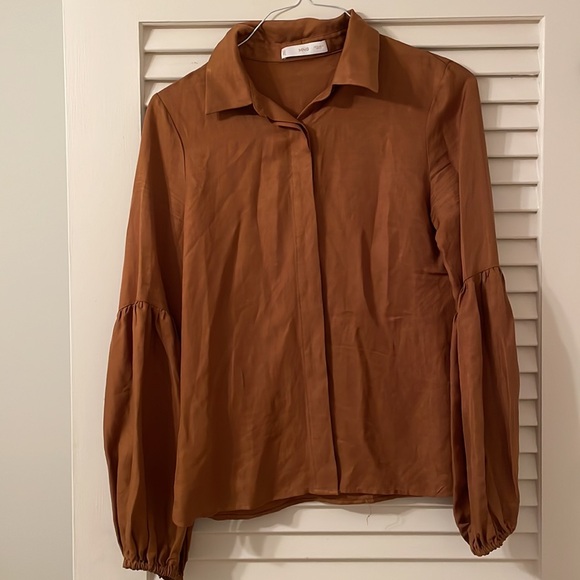 MANGO Puff Sleeve Linen Blouse - Picture 7 of 7